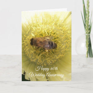 Flower Personalised 60th Wedding Anniversary Kaart