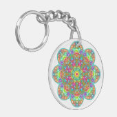 Flower Petal Mandala Boho Sleutelhanger (Voorkant Links)