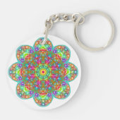 Flower Petal Mandala Boho Sleutelhanger (Achterkant)