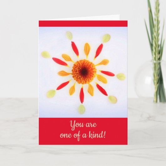 Flower Petal Mandala Cancer Support Kaart (Voorkant)