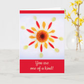 Flower Petal Mandala Cancer Support Kaart (Gele Bloem)