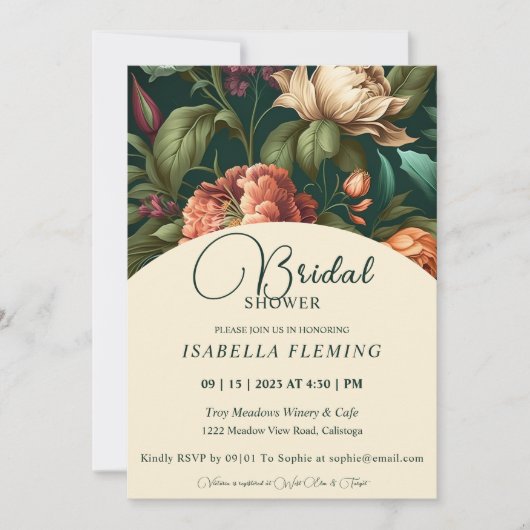 Flower Petals Bridal Shower-uitnodiging Kaart (Voorkant)