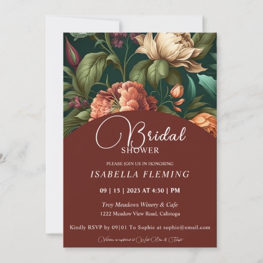 Flower Petals Bridal Shower-uitnodiging Kaart (Voorkant)