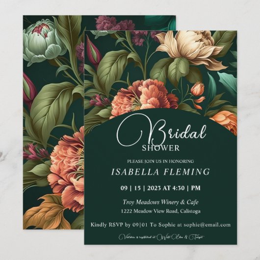 Flower Petals Bridal Shower-uitnodiging Kaart (Voorkant / Achterkant)