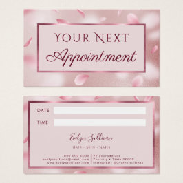 Flower Petals Faux Folie Appointment Card Visitekaartje