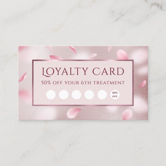 Flower Petals Faux Folie Loyalty Kaart Visitekaartje (Voorkant)