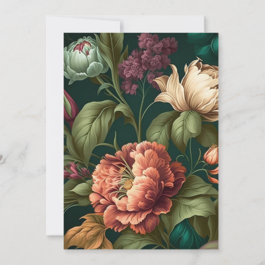 Flower Petals Wedding Invitation Kaart (Achterkant)