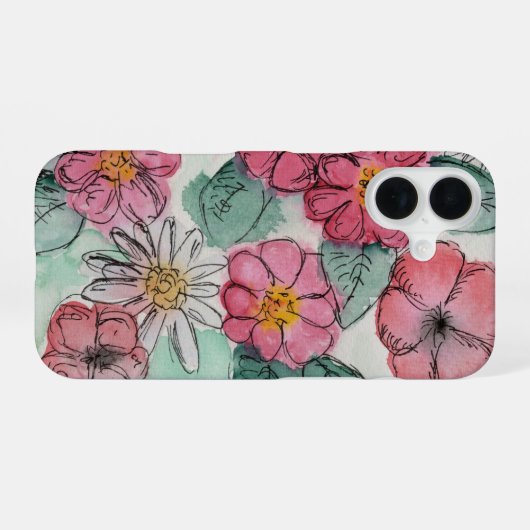 Flower Phone Case iPhone 16 Hoesje (Achterkant horizontaal)