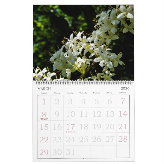 Flower Photography Wall Agenda Kalender (Mar 2026)