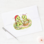 Flower Picking Ronde Sticker (Envelop)