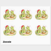 Flower Picking Ronde Sticker (Vel)