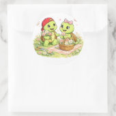 Flower Picking Ronde Sticker (Tas)