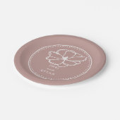 Flower Pink Wedding Papieren Bordje (Gekanteld)