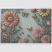 Flower poem postcard 5 geblinddoekte paper tissuepapier (Voorkant)