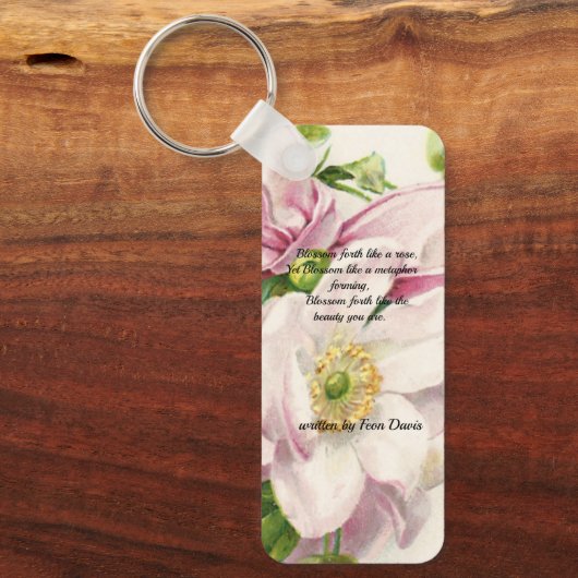 Flower Poem Quote digitale afbeelding sleutelhange Sleutelhanger (Voorkant)