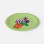Flower Pot Paarse Daisies Personalized Papieren Bordje (Gekanteld)