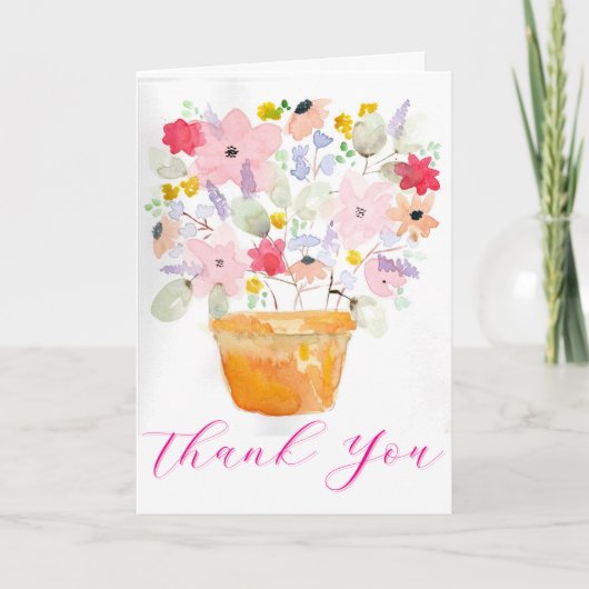 Flower Pot Thank You Card Bedankkaart (Voorkant)