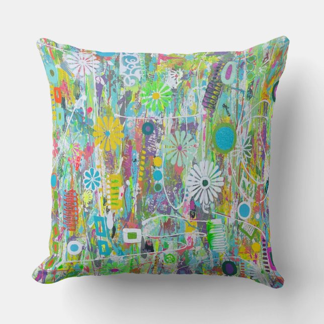 Flower Power 20 x 20 Poly Throw Kussen (Voorkant)