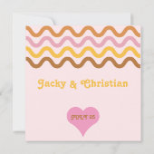 Flower Power 60's 70's Retro Save the Date Kaart (Achterkant)