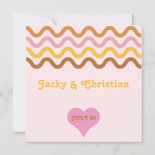 Flower Power 60's 70's Retro Save the Date Kaart (Achterkant)