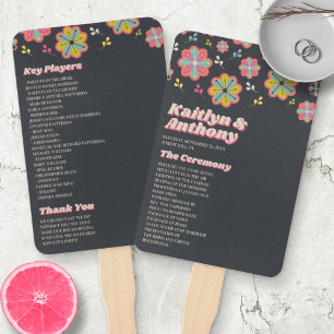 Flower Power 70's Retro Groovy Bruiloft Handwaaier