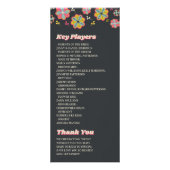 Flower Power 70's Retro Groovy Huwelijksprogramma Reclamekaart (Achterkant)