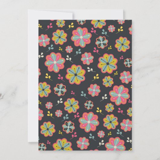 Flower Power 70's Retro Groovy Photo Wedding Save The Date (Achterkant)