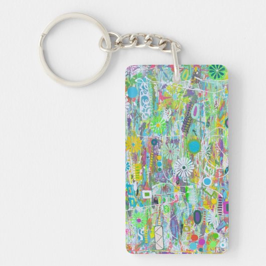 Flower Power Acryl Sleutelhanger (Voorkant)