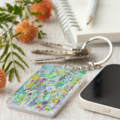 Flower Power Acryl Sleutelhanger (Voorkant Rechts)