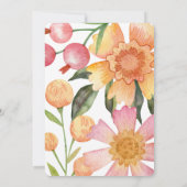 Flower Power Baby shower Invitation Kaart (Achterkant)