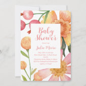 Flower Power Baby shower Invitation Kaart (Voorkant)