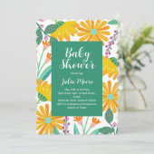 Flower Power-Baby shower Kaart (Staand voorkant)