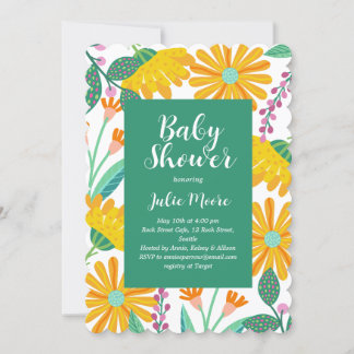 Flower Power-Baby shower Kaart