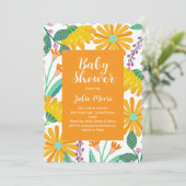 Flower Power-Baby shower Kaart (Staand voorkant)