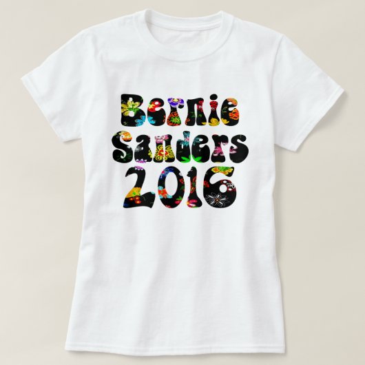 Flower Power Bernie Sanders 2016 T-shirt (Design voorkant)
