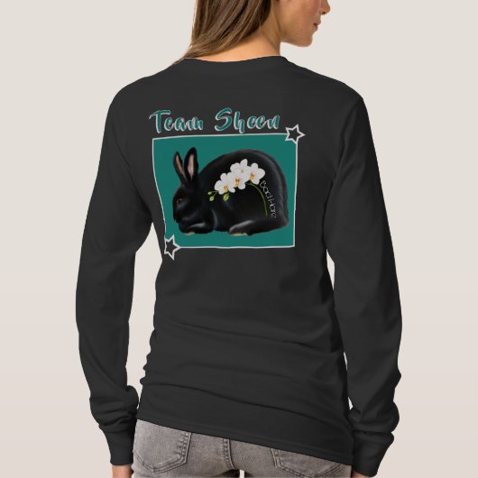 Flower Power: black with orchids T-shirt (Achterkant)