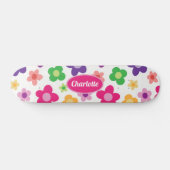 Flower Power Bloemkleurig Paars & RozeMaatwerk Persoonlijk Skateboard (Horizontaal)