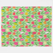 Flower Power Blossoms naadloos patroon 8 Fleece Deken (Voorkant (Horizontaal))