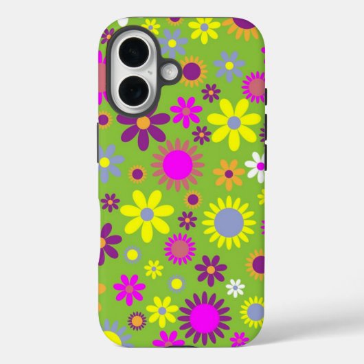 Flower Power Bright Green Case-Mate iPhone Case (Achterkant)