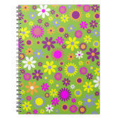Flower Power Bright Green Pattern Notitieboek (Voorkant)