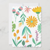 Flower Power Bruids bruiloft douche uitnodiging (Achterkant)