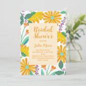 Flower Power Bruids bruiloft douche uitnodiging (Staand voorkant)
