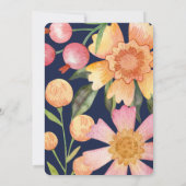 Flower Power Bruids bruiloft douche uitnodiging (Achterkant)