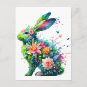 Flower Power Bunny Rabbit Briefkaart (Voorkant)