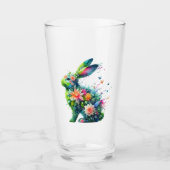 Flower Power Bunny Rabbit Glas (Voorkant)