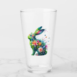 Flower Power Bunny Rabbit Glas