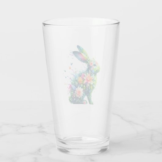 Flower Power Bunny Rabbit Glas (Achterkant)