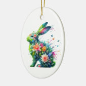 Flower Power Bunny Rabbit Keramisch Ornament (Links)