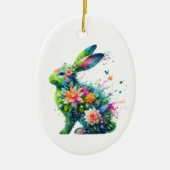 Flower Power Bunny Rabbit Keramisch Ornament (Voorkant)