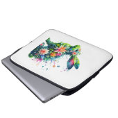 Flower Power Bunny Rabbit Laptop Sleeve (Voorkant onderkant)